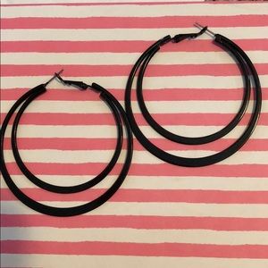 Black hoop earrings